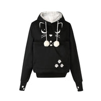 Sweat à capuche avec grande poche kangourou pour chat ou petit chien. Hoodie pour transport d'animaux