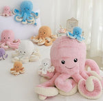 Grande peluche pieuvre, 18 à 80cm. Coussin poulpe, pieuvre avec tentacules géantes