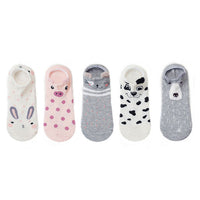 Lot de 5 paires de chaussettes femmes 3D animaux avec oreilles