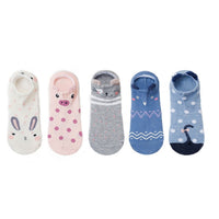 Lot de 5 paires de chaussettes femmes 3D animaux avec oreilles