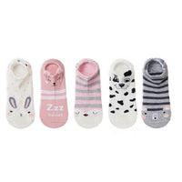 Lot de 5 paires de chaussettes femmes 3D animaux avec oreilles