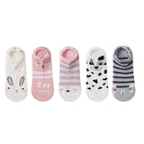 Lot de 5 paires de chaussettes femmes 3D animaux avec oreilles