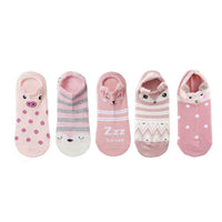 Lot de 5 paires de chaussettes femmes 3D animaux avec oreilles