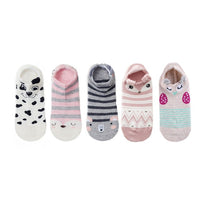 Lot de 5 paires de chaussettes femmes 3D animaux avec oreilles