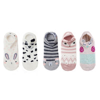 Lot de 5 paires de chaussettes femmes 3D animaux avec oreilles
