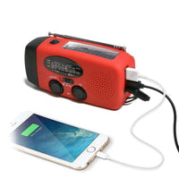 Lampe LED avec Radio AM FM, chargeur solaire, dynamo ou USB. Dispositif multifonction d'urgence