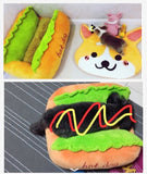 Panier pour chien en forme de hot dog, lit original animaux hot-dog