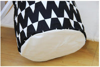 Panier à linge sale souple noir et blanc, sac de rangement, 50x40cm