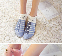 Lot de 5 paires de chaussettes femmes 3D animaux avec oreilles