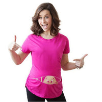 Tee shirt humoristique pour femme enceinte avec bébé sur le ventre