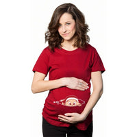 Tee shirt humoristique pour femme enceinte avec bébé sur le ventre