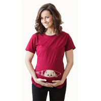 Tee shirt humoristique pour femme enceinte avec bébé sur le ventre
