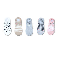 Lot de 5 paires de chaussettes femmes 3D animaux avec oreilles