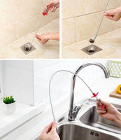 Tige flexible avec pince pour nettoyer évier, lavabo, tuyauterie. Drain serpent 60cm