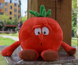 Peluches fruits et légumes, banane, poire, pomme, brocoli, champignon, citron, fraise etc