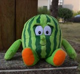 Peluches fruits et légumes, banane, poire, pomme, brocoli, champignon, citron, fraise etc