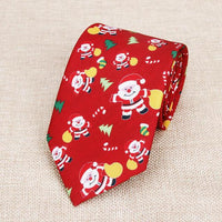 Cravates de Noël rigolotes avec motifs de père noël, bonhomme de neige, sapin, flocons, etc