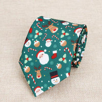 Cravates de Noël rigolotes avec motifs de père noël, bonhomme de neige, sapin, flocons, etc