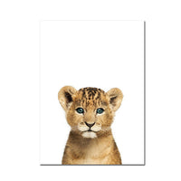 Posters de bébés animaux mignons en couleur. Peintures imprimées sur toiles. Mouton, cochon, canard, poule, éléphant, zèbre