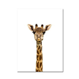 Posters de bébés animaux mignons en couleur. Peintures imprimées sur toiles. Mouton, cochon, canard, poule, éléphant, zèbre