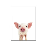 Posters de bébés animaux mignons en couleur. Peintures imprimées sur toiles. Mouton, cochon, canard, poule, éléphant, zèbre