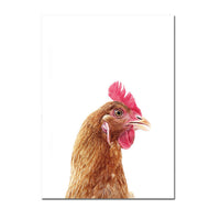 Posters de bébés animaux mignons en couleur. Peintures imprimées sur toiles. Mouton, cochon, canard, poule, éléphant, zèbre