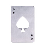 Décapsuleur de bières en forme de carte de poker, As de pique en métal