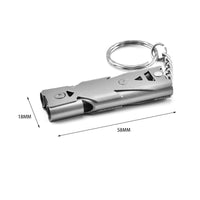 Sifflet haute puissance 150 db avec porte clé, en acier inoxydable. Idéal situation d'urgence ou survivalisme
