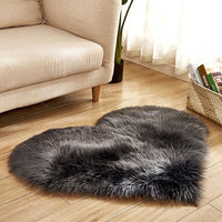 Tapis douillet en forme de cœur à poils longs, anti dérapant
