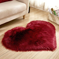 Tapis douillet en forme de cœur à poils longs, anti dérapant