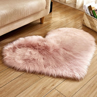 Tapis douillet en forme de cœur à poils longs, anti dérapant