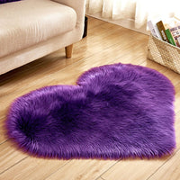 Tapis douillet en forme de cœur à poils longs, anti dérapant