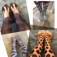 Chaussettes avec motifs pattes d'animaux