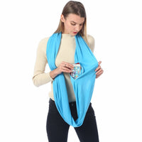 Écharpe avec poche secrète de rangement, foulard avec fermeture éclair