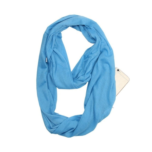 Écharpe avec poche secrète de rangement, foulard avec fermeture éclair –  Stock de cadeaux