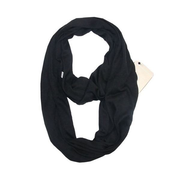 Écharpe avec poche secrète de rangement, foulard avec fermeture éclair –  Stock de cadeaux