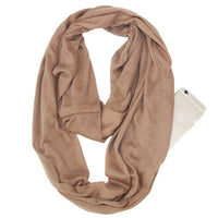 Écharpe avec poche secrète de rangement, foulard avec fermeture éclair