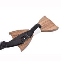 Nœud papillon en bois ondulé original + 2 boutons de manchette