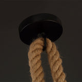 Lampe vintage en corde à suspendre au plafond. Luminaire design original simple ou double tête