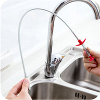 Tige flexible avec pince pour nettoyer évier, lavabo, tuyauterie. Drain serpent 60cm