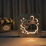 Lampe LED design, sculptée en bois. Veilleuse USB patte de chien chat, animaux