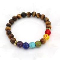 Bracelet 7 Chakras Yoga Zen - Perles en pierres de lave
