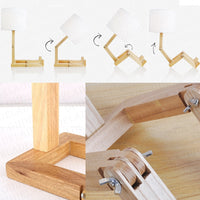 Lampe bonhomme articulé en bois, luminaire design original