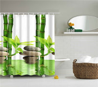 Rideaux de douche baignoire originaux imprimés, nature forêt rivière