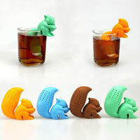 Infuseur à thé en forme de chat, licorne, écureuil, chouette, poisson