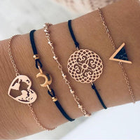 Bracelet multiple, ancre, signe infini, flèche, love, cœur, terre, boussole, coquillage