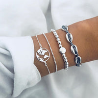 Bracelet multiple, ancre, signe infini, flèche, love, cœur, terre, boussole, coquillage