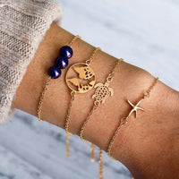 Bracelet multiple, ancre, signe infini, flèche, love, cœur, terre, boussole, coquillage