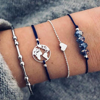 Bracelet multiple, ancre, signe infini, flèche, love, cœur, terre, boussole, coquillage