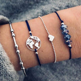 Bracelet multiple, ancre, signe infini, flèche, love, cœur, terre, boussole, coquillage